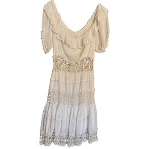 Free People Cream Mini Dress